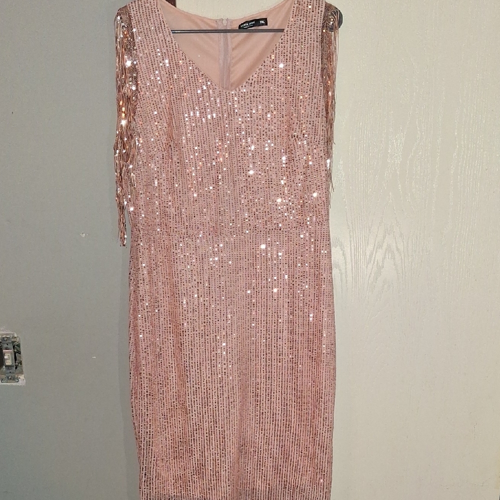 SHEIN Sparkling Pink Mini Dress